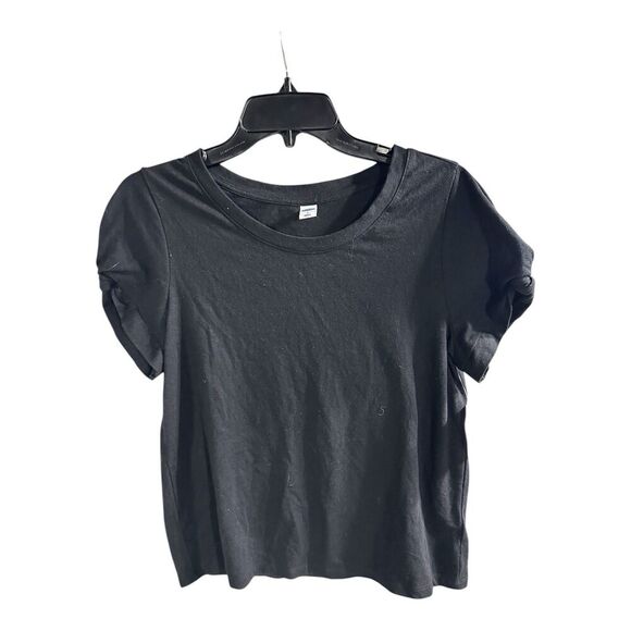 Old Navy Tops - NWT Old Navy Knotted Sleeve Black T-Shirt Size Small Blouse
